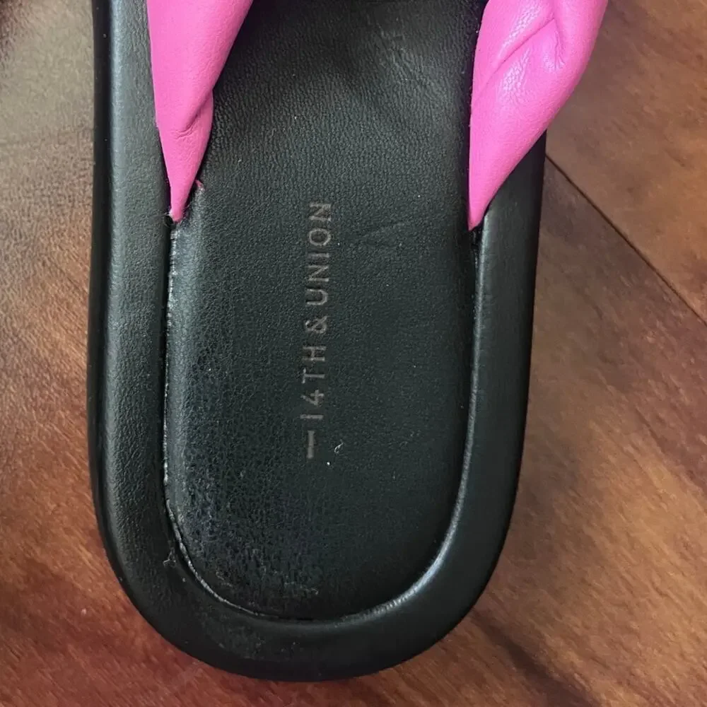 14th & Union Audrina PU Pink Padded Platform Flip Flops Size 7.5M NWOT